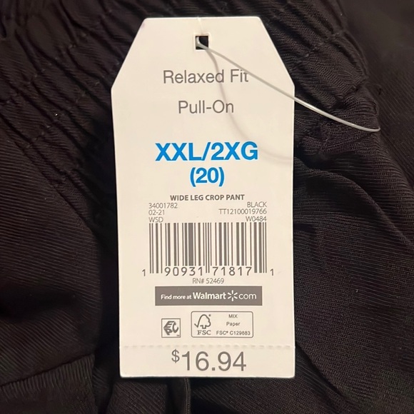 RELAXED Fit Pull On Black Pants - Picture 3 of 5